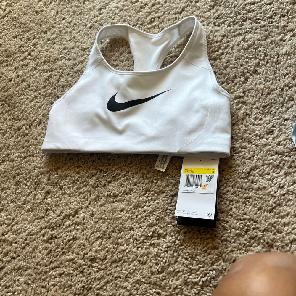 Nike White Racerback Sports Bra